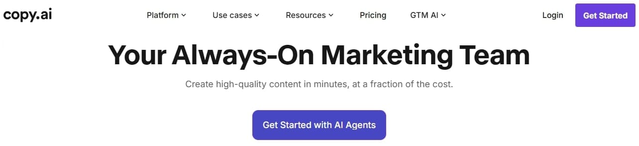 Copy.ai – Best for Short-Form AI Content