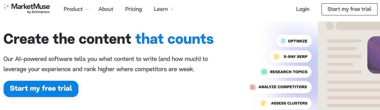 MarketMuse – Best AI Tool for Content Strategy