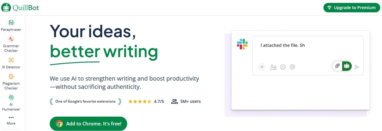 Quillbot – Best AI Paraphrasing & Rewriting Tool