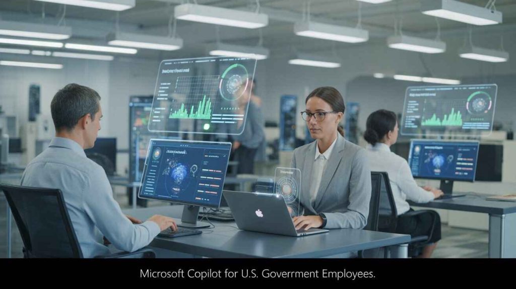 U.S. government employees using Microsoft Copilot AI for productivity and workflow automation